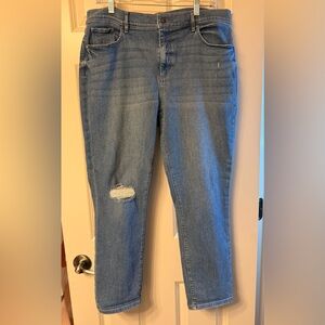 LOFT Women's Light Blue Ripped Skinny Jeans